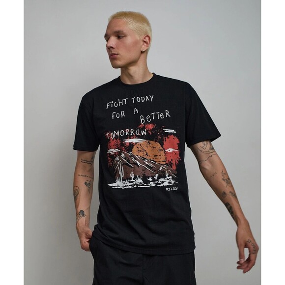 Reason T-Shirt Men’s L, XL Black Fight Today for a Better Tomorrow Embroidered - Picture 7 of 11